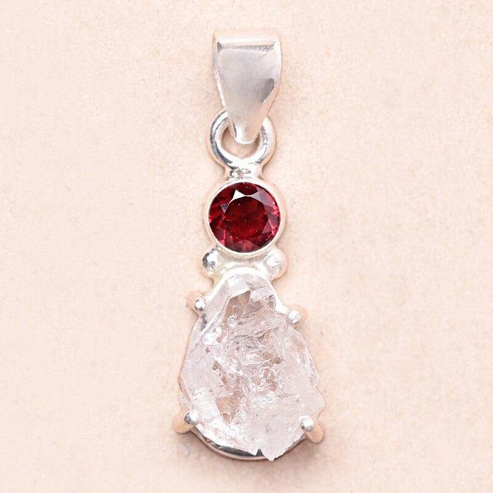 Herkimer diamant přívěsek stříbro Ag 925 KO251 - 2 cm, 3,3 g