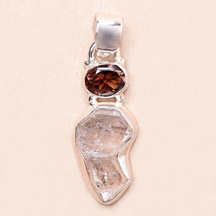 Herkimer diamant přívěsek stříbro Ag 925 KO252 - 2,7 cm, 4 g