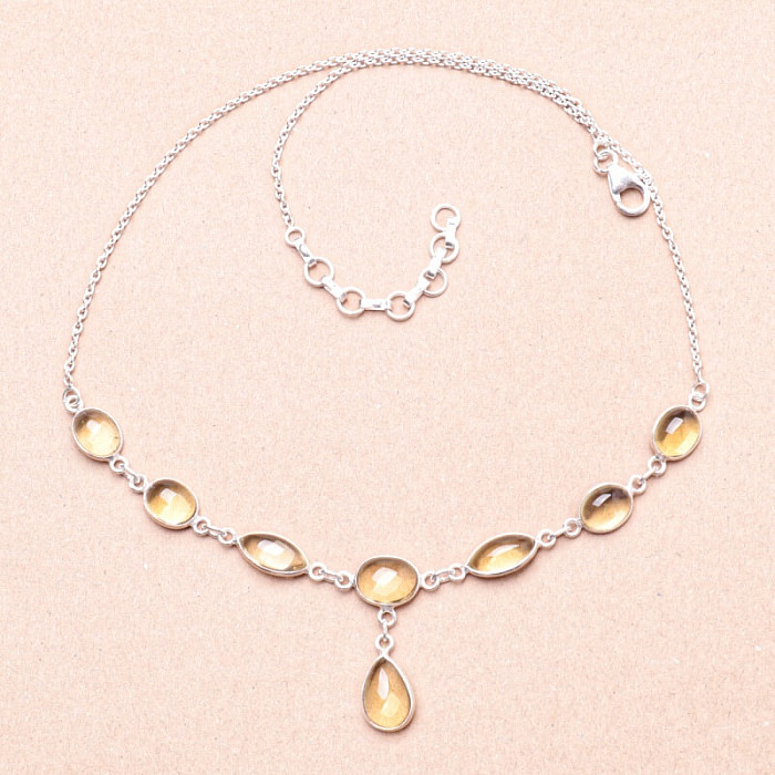 Levně Topaz lemon náhrdelník stříbro Ag 925 25312 - 41 - 46 cm, 8,3 g