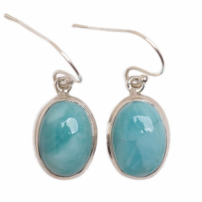 Larimar náušnice stříbro Ag 925 E2594 - 1,6 cm, 5,7 g
