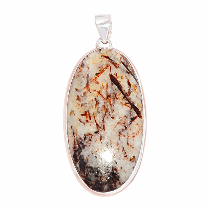 Astrofylit přívěsek stříbro Ag 925 P277 - 4,1 cm, 11,5 g