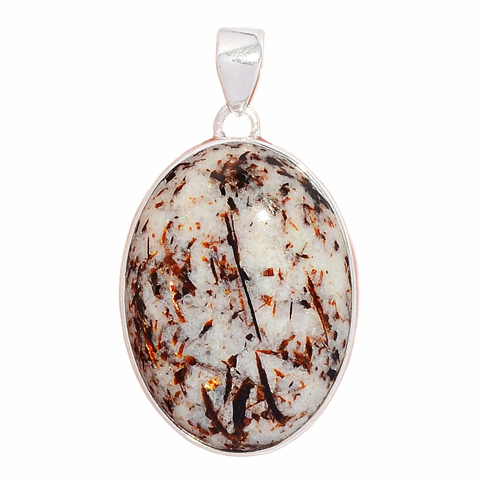 Astrofylit přívěsek stříbro Ag 925 P280 - 3,2 cm, 11 g