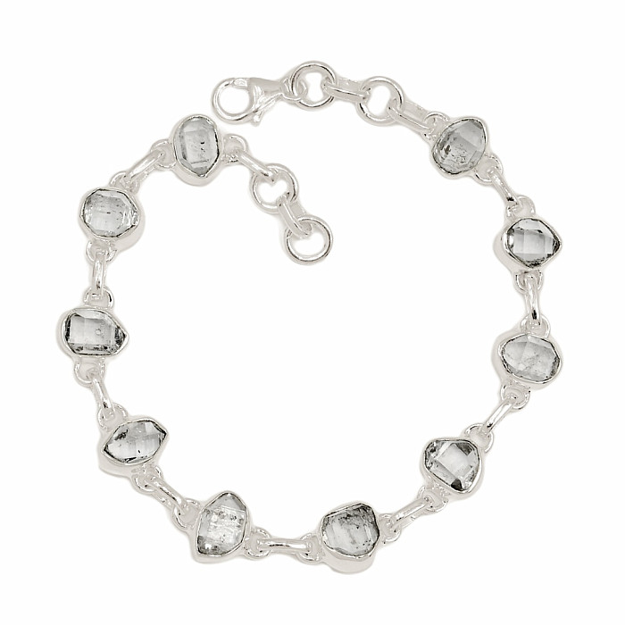 Herkimer diamant náramek stříbro Ag 925 B286 - 20 - 21 cm, 12,8 g