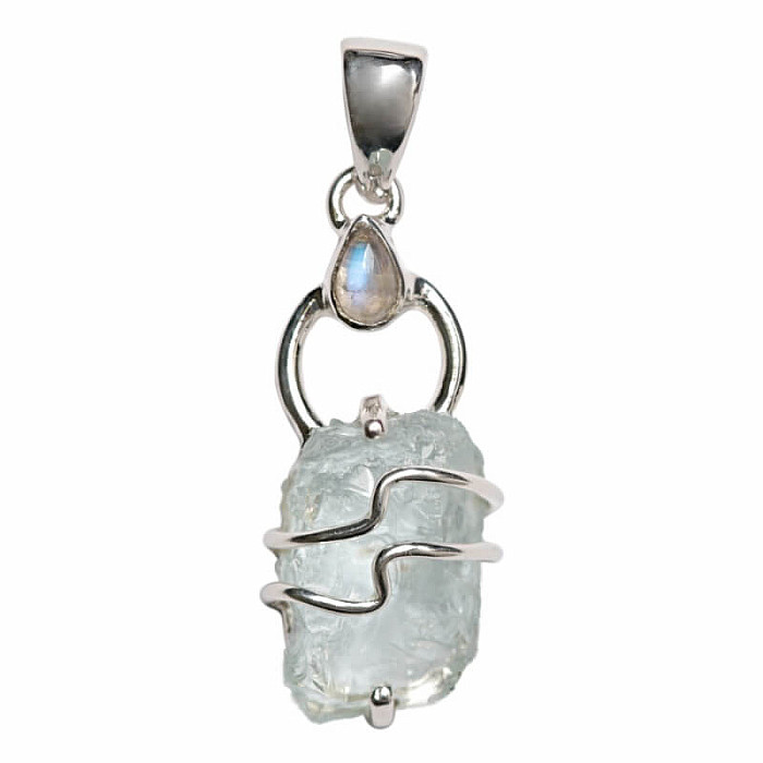 Designový přívěsek akvamarín stříbro Ag 925 P290 - 2,6 cm, 3,1 g