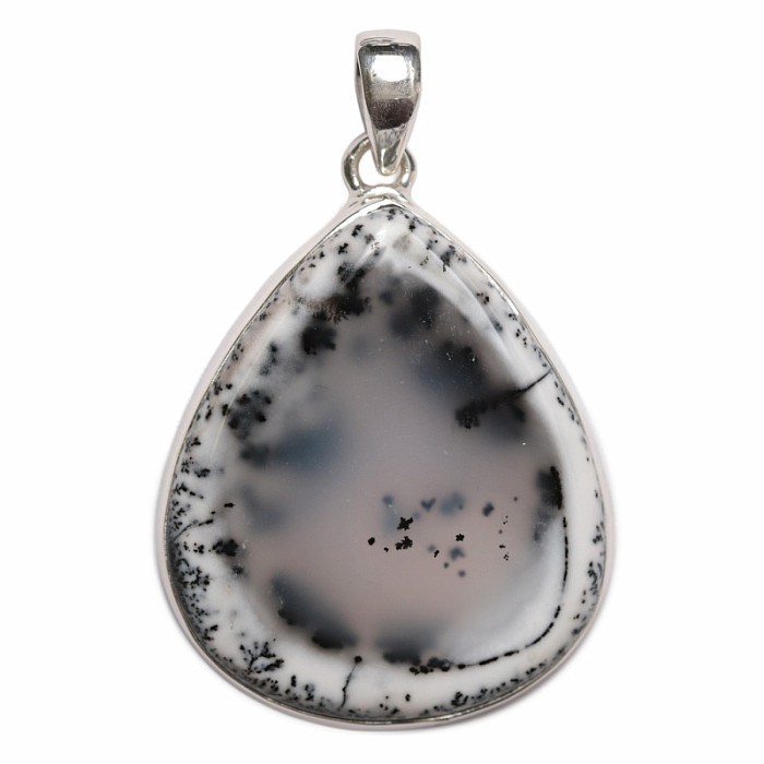 Opál dendritický přívěsek stříbro Ag 925 P2940 - 3,6 cm, 11,8 g