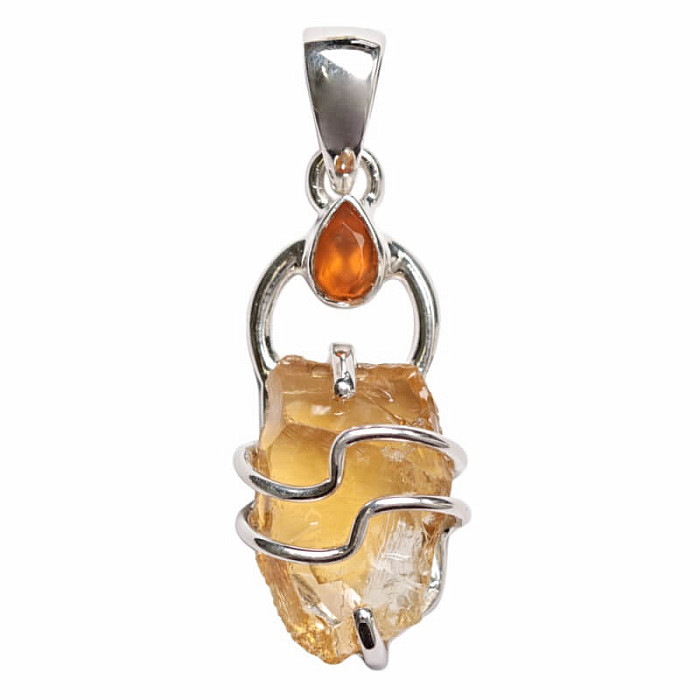 Designový přívěsek citrín stříbro Ag 925 P297 - 2,4 cm, 3,1 g