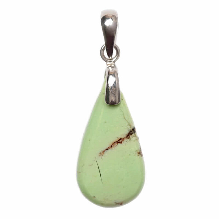 Chryzopras Lemon přívěsek stříbro Ag 925 č. 3 - 2,8 cm, 4,7 g