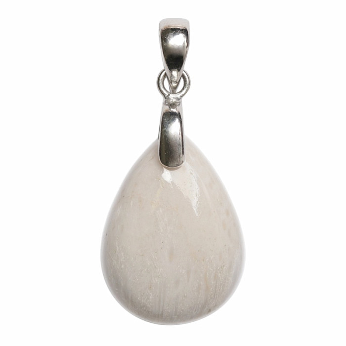 Skolecit bílý přívěsek stříbro Ag 925 č. 3 - 2,5 cm, 4,9 g