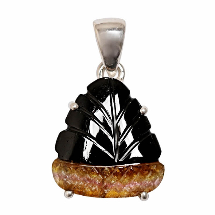 Turmalín melounový vyřezávaný přívěsek stříbro Ag 925 P3 - 1,6 cm, 2,3 g