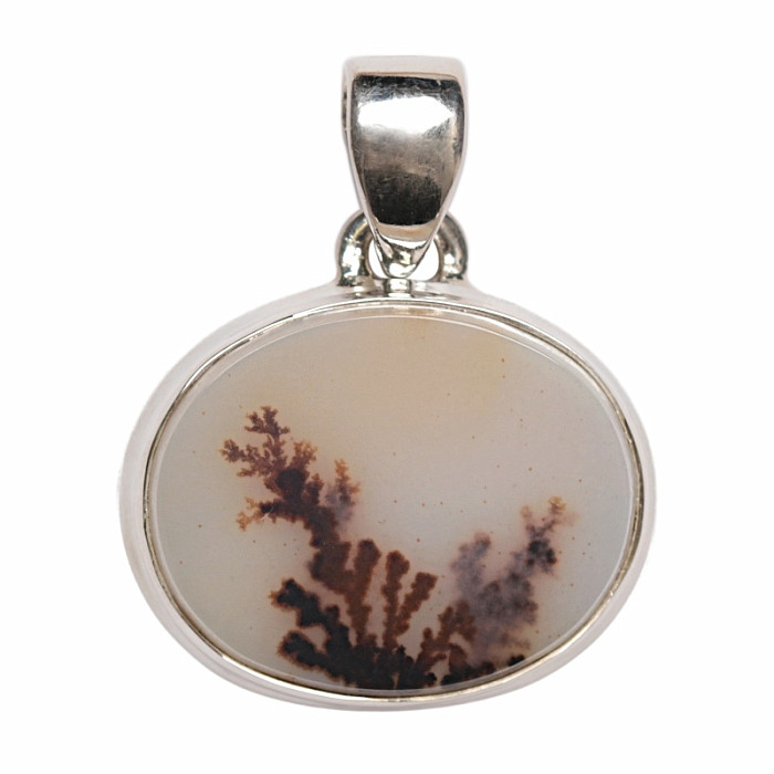 Achát dendritický přívěsek stříbro Ag 925 P3010 - 1,8 x 2,3 cm, 5,4 g