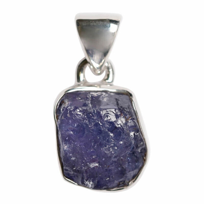 Tanzanit surový přívěsek stříbro Ag 925 LOT308 - 1,3 cm, 3,1 g