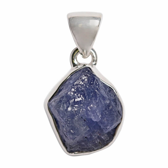 Tanzanit surový přívěsek stříbro Ag 925 LOT309 - 1,5 cm, 3,1 g