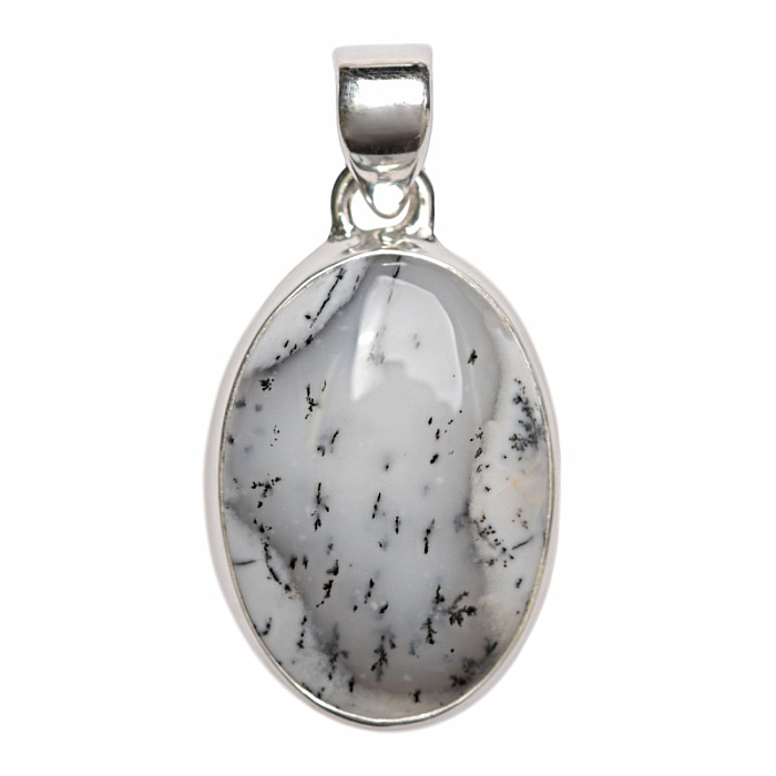 Opál dendritický přívěsek stříbro Ag 925 P3221 - 2,6 cm, 6,8 g