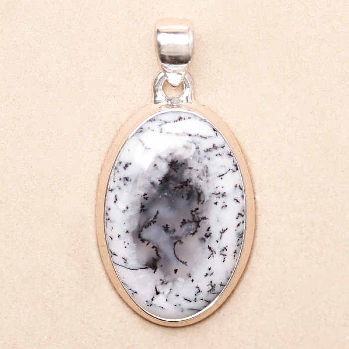 Opál dendritický přívěsek stříbro Ag 925 P3236 - 3 cm, 8 g