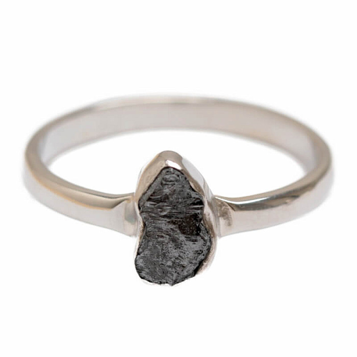 Diamant přírodní surový prsten stříbro Ag 925 R332 - 58 mm (US 8,5), 2,2 g