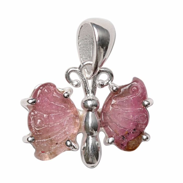 Turmalín motýl přívěsek stříbro Ag 925 P334 - 1 cm, 1,4 g