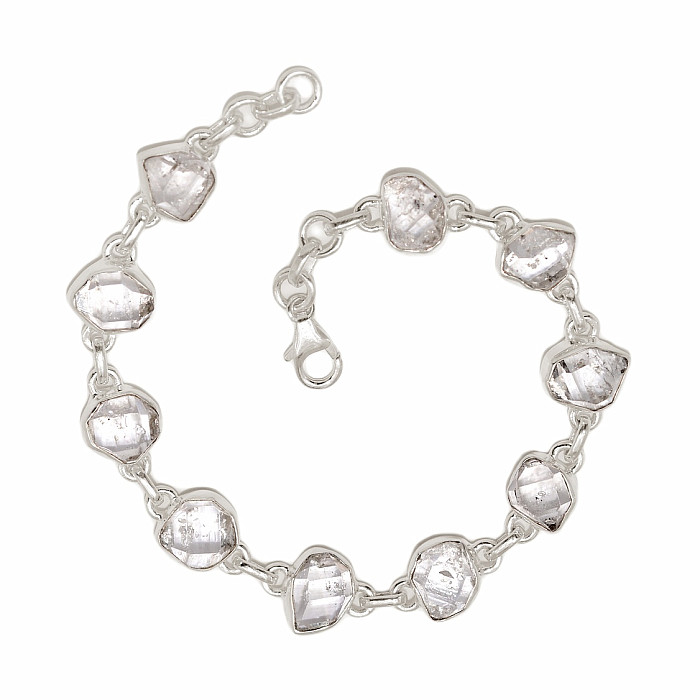 Herkimer diamant náramek stříbro Ag 925 B335 - 20 - 21 cm, 15,4 g