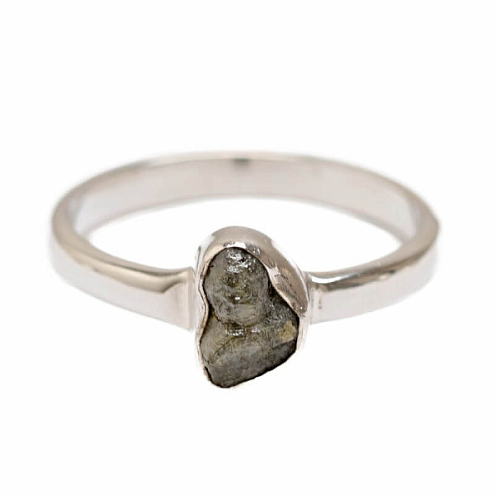 Diamant přírodní surový prsten stříbro Ag 925 R338 - 53 mm (US 6,5), 2 g