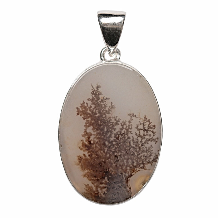 Achát dendritický přívěsek stříbro Ag 925 P3532 - 3,1 cm, 6 g