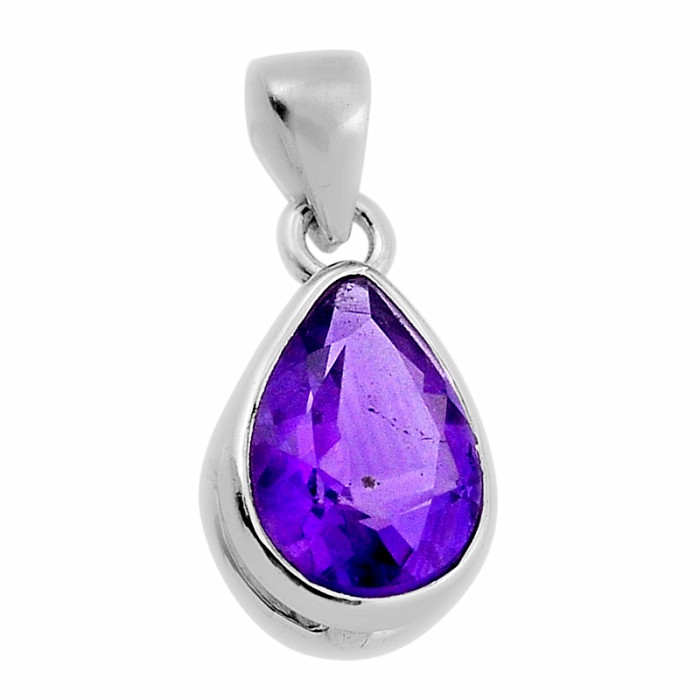 Ametyst broušený přívěsek stříbro Ag 925 35331 - 1,4 cm, 3 g