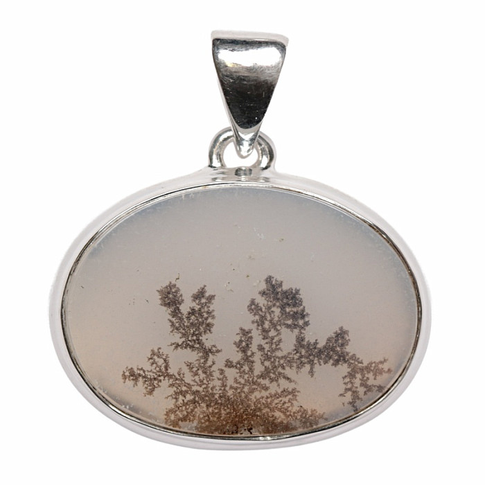 Achát dendritický přívěsek stříbro Ag 925 P3549 - 1,9 x 2,6 cm, 5,4 g