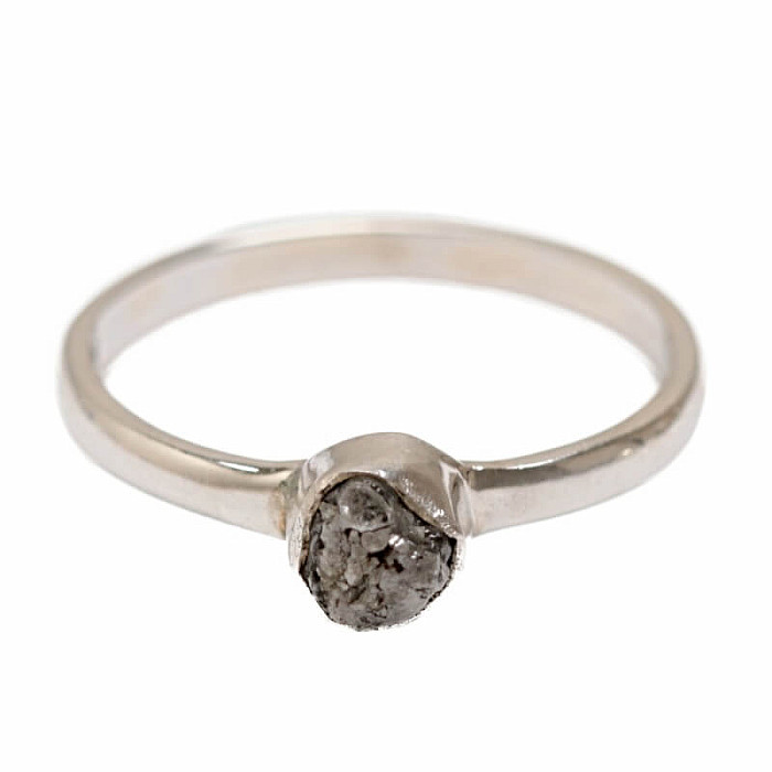 Diamant přírodní surový prsten stříbro Ag 925 R356 - 51 mm (US 5,5), 1,4 g