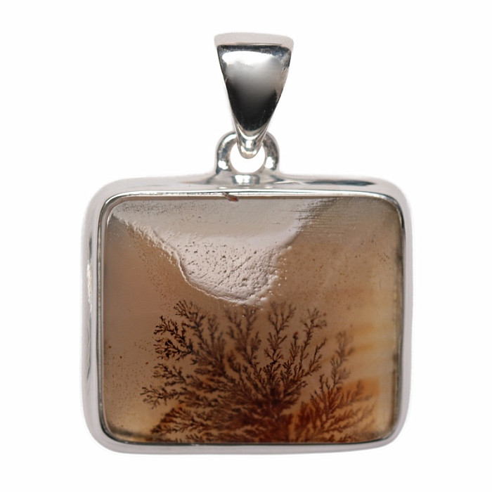 Achát dendritický přívěsek stříbro Ag 925 P3561 - 2 x 2,3 cm, 6,4 g