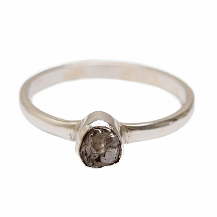 Diamant přírodní surový prsten stříbro Ag 925 R359 - 51 mm (US 5,5), 1,4 g