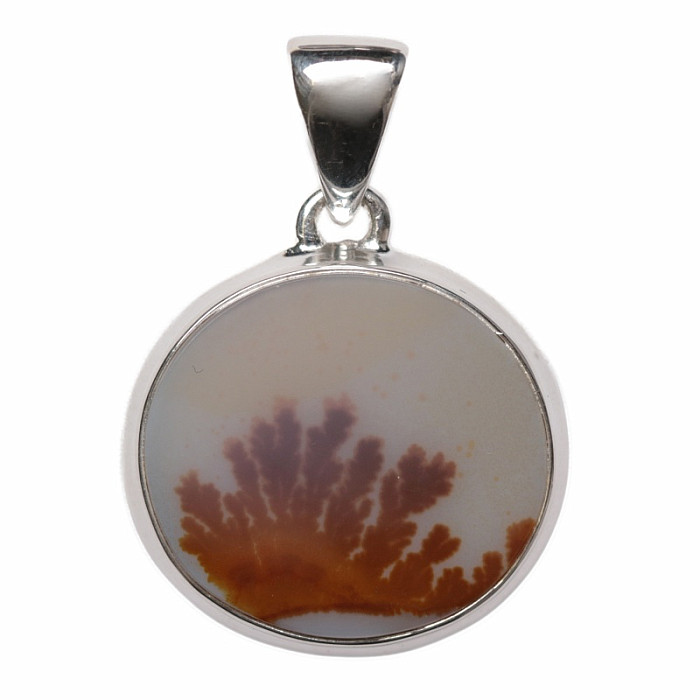 Achát dendritický přívěsek stříbro Ag 925 P3609 - 1,9 x 2,1 cm, 3,9 g