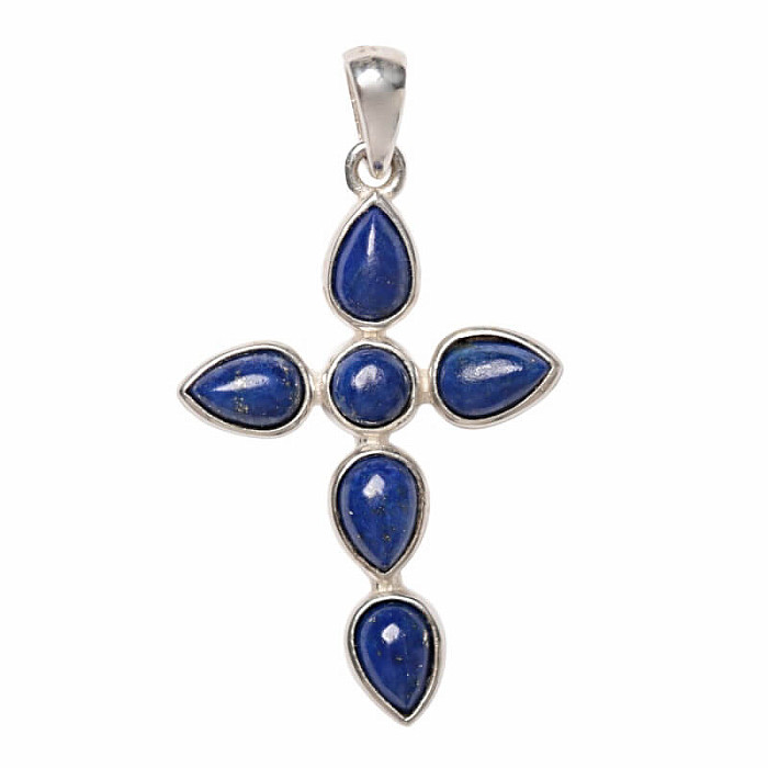 Designový přívěsek Lapis Lazuli stříbro Ag 925 P369 - 2,6 cm, 1,9 g