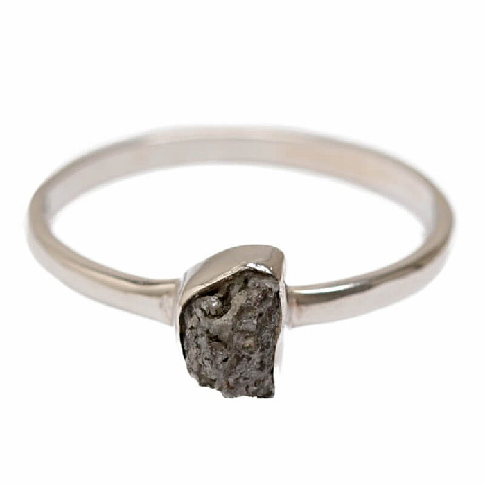 Diamant přírodní surový prsten stříbro Ag 925 R380 - 58 mm (US 8,5), 1,6 g
