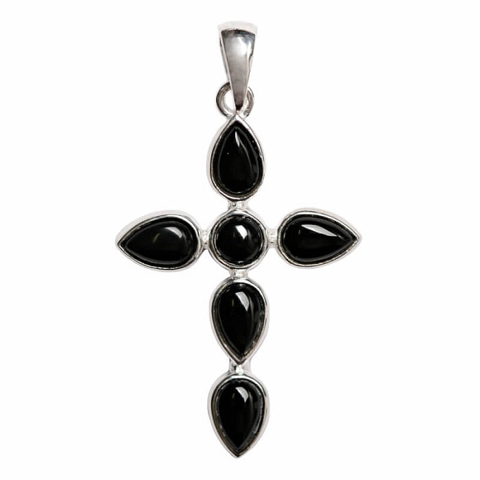 Designový přívěsek onyx stříbro Ag 925 P381 - 2,7 cm, 1,7 g