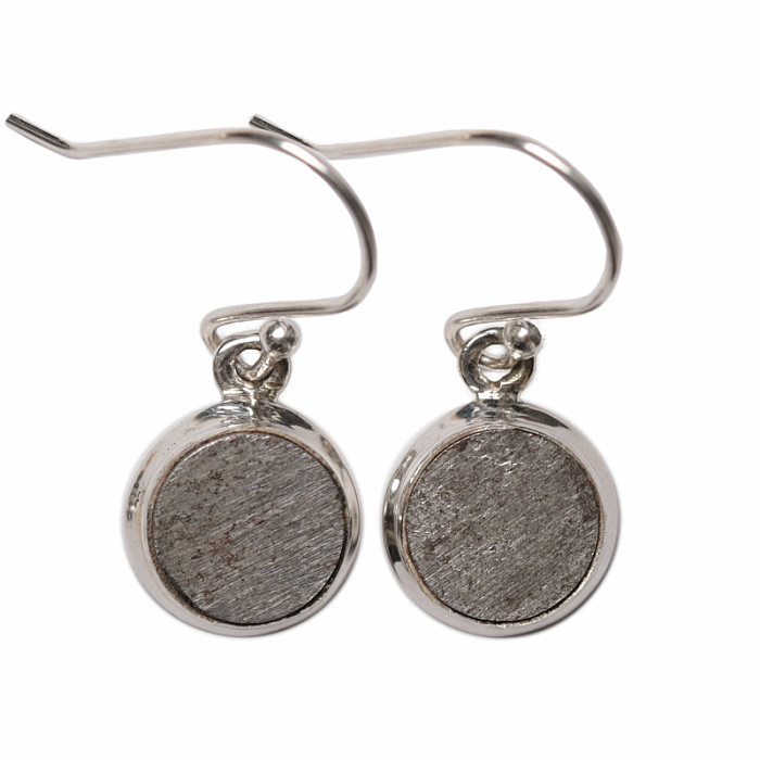 Meteorit Muonionalusta náušnice stříbro Ag 925 E383 - 0,9 cm, 4,5 g