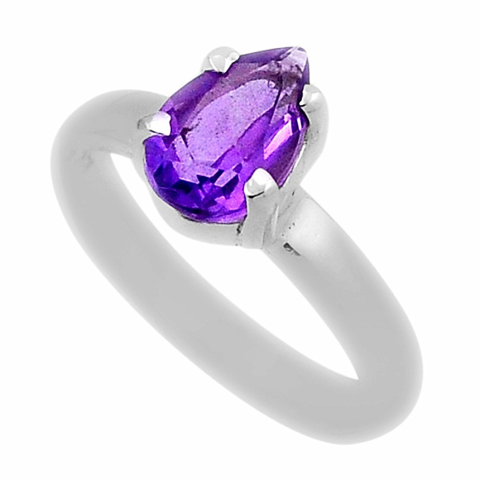 Ametyst broušený prsten stříbro Ag 925 39233 - 55 mm , 2,8 g