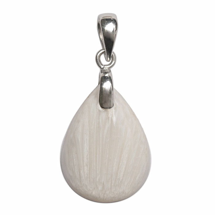 Skolecit bílý přívěsek stříbro Ag 925 č. 4 - 2,5 cm, 4,9 g