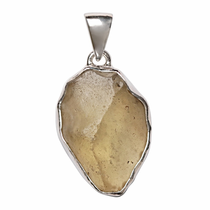 Libyjské pouštní sklo přívěsek stříbro Ag 925 B406 - 2,5 cm, 5,7 g