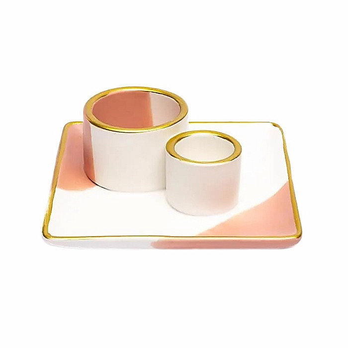 Keramický stojánek pro palo santo a vykuřovací svazky - cca 11,5 x 11,5 x 5 cm