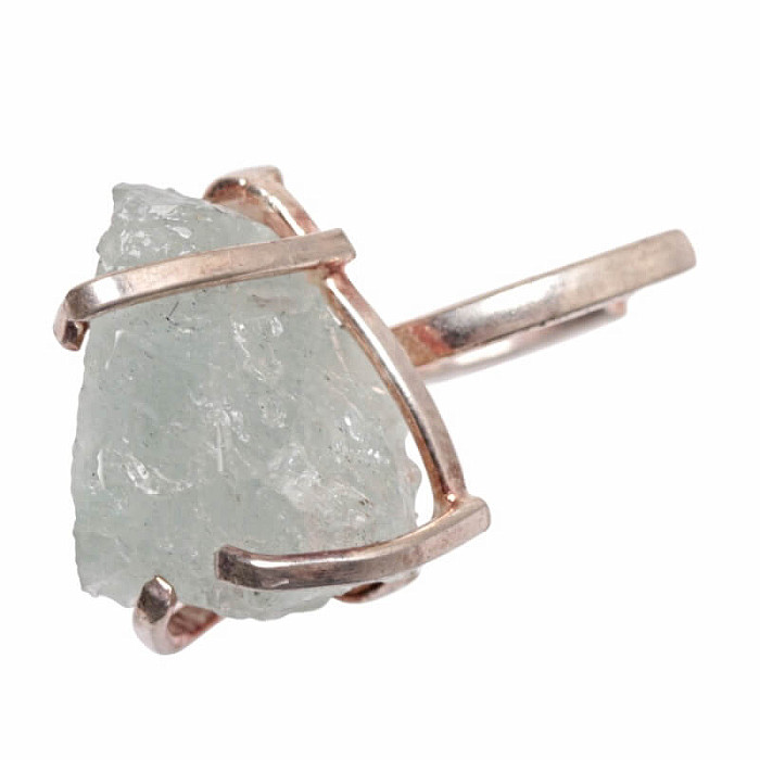 Be Beautiful Akvamarín surový prsten 42 - od 52 mm , 1,2 x 1,6 x 0,9 cm