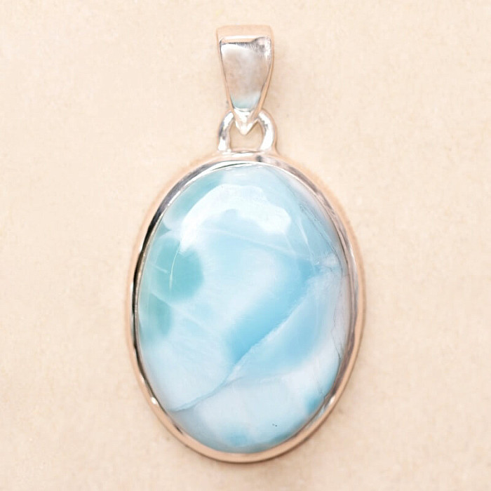 Larimar přívěsek stříbro Ag 925 LOT422 - 2,7 cm, 10,9 g