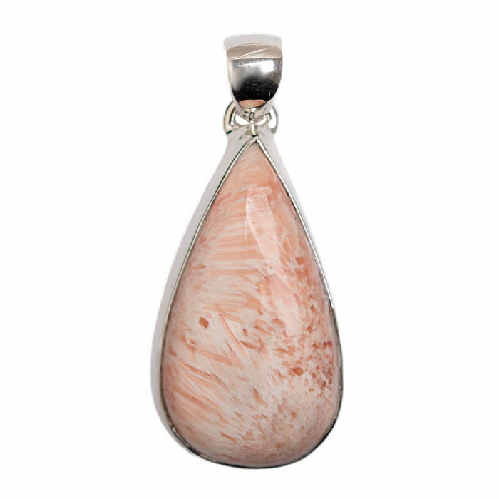 Skolecit lososový přívěsek stříbro Ag 925 P436 - 3,2 cm, 9,2 g