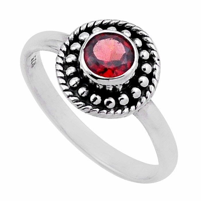 Granát broušený prsten stříbro Ag 925 43918 - 54 mm , 2,4 g