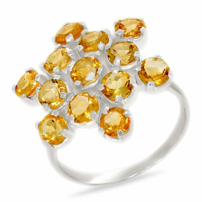 Citrín prsten stříbro Ag 925 R5097C - 52 mm , 4,8 g