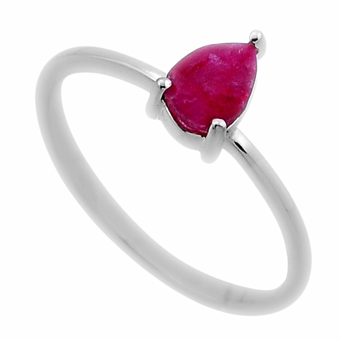 Rubín indický - upravený prsten stříbro Ag 925 45826 - 62 mm , 1,7 g