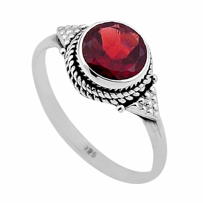 Granát broušený prsten stříbro Ag 925 47827 - 52 mm , 2,2 g