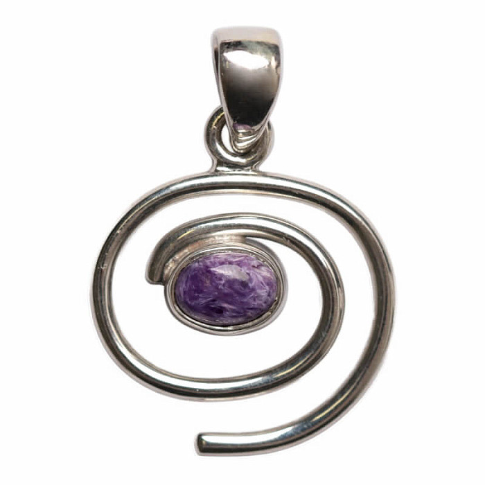 Designový přívěsek s čaroitem stříbro Ag 925 P480 - 1,8 cm, 2,8 g