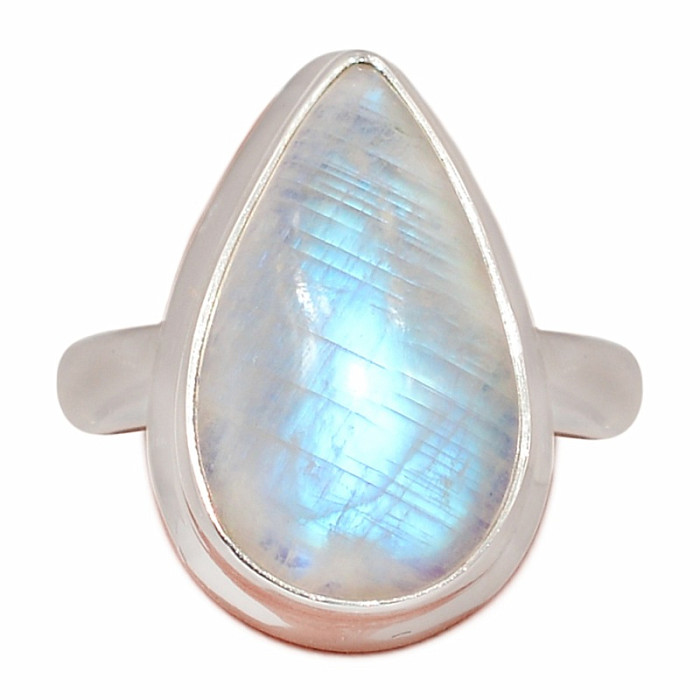 Měsíční kámen duhový prsten stříbro Ag 925 R4887 - 57 mm , 6,9 g