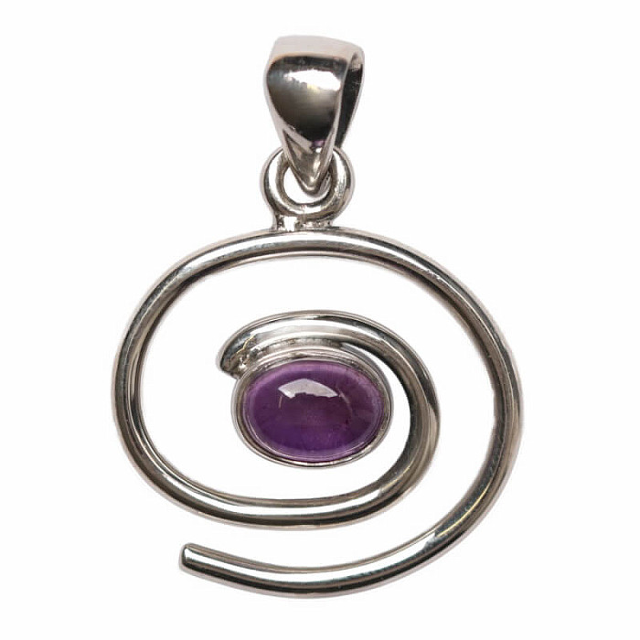 Designový přívěsek ametyst stříbro Ag 925 P490 - 1,8 cm, 2,9 g