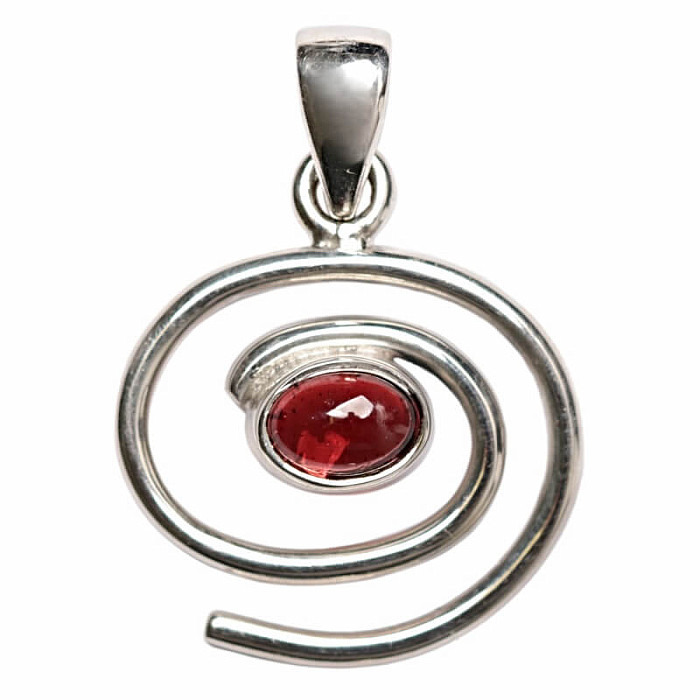 Designový přívěsek granát stříbro Ag 925 P492 - 1,7 cm, 2,9 g