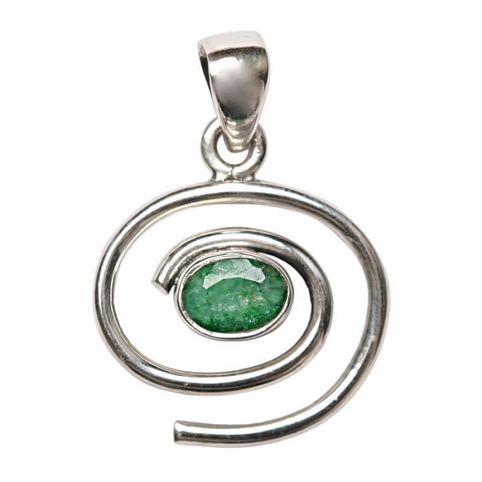 Designový přívěsek smaragd indický - upravený stříbro Ag 925 P493 - 1,7 cm, 2,7 g