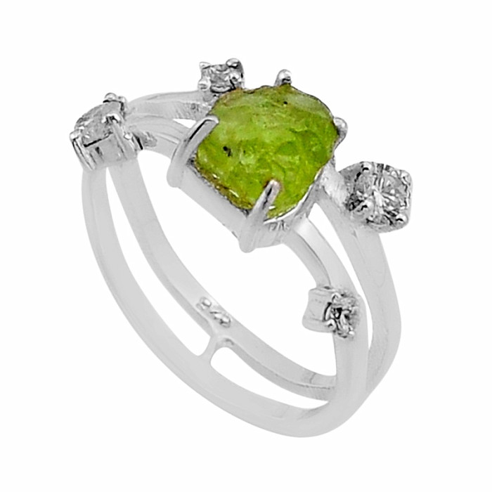 Olivín prsten stříbro Ag 925 49634 - 52 mm , 2,8 g